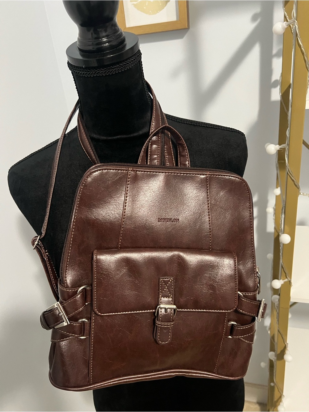 Mouflon Leather Brown Backpack - Casual Daypack - Picture 14 of 16